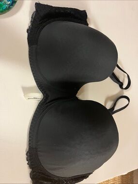 Free people 36 D Black underwire lace  Trim T-Shirt Bra